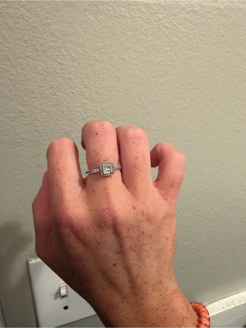 Pandora Silver Ring with White Stones